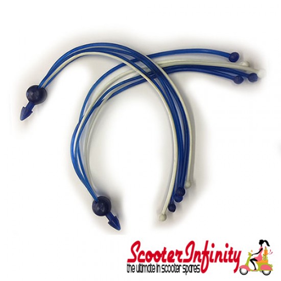 Handlebar End Streamers (Tassels) (Blue / White 180mm) (Universal Fitment)