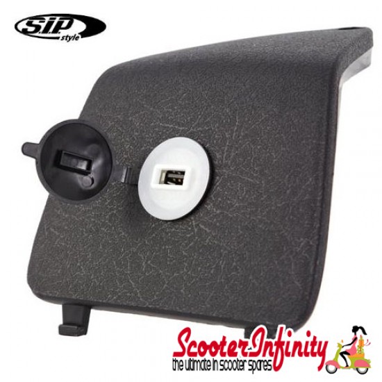Glovebox Door Trim Left (Black) (USB) (Vespa GTS/GTS Super/GTV/GT upto 2013)