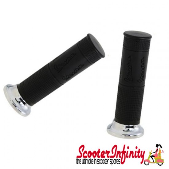 Handlebar Twist Grips GENUINE PIAGGIO Vespa GTS/GTS Super/GTV/GT (Black / Vespa Logo) Handlebar Twist Grips GENUINE PIAGGIO Vespa GTS/GTS Super/GTV/GT (Black / Vespa Logo)