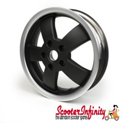 Wheel Rim Standard (Black with Polished Edge) (3.00-12") (Genuine Piaggio) (Vespa GTS/GTS Super/GTV/GT 60/GT/GT L 125-300cc)