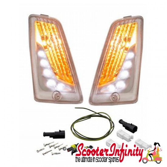Indicator Kit Front LED PIAGGIO inc. Bulbs with e-pass - Vespa GTS/GTS Super/GTV/GT 60 /GT/GT L 125-300ccm `03-`13