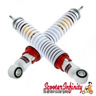 Shock Absorbers Rear (Pair) (Carbone) (White/Red) (Vespa GTS/GTS Super/GTV/GT 60/GT/GT L upto 2013) Shock Absorbers Rear (Pair) (Carbone) (White/Red) (Vespa GTS/GTS Super/GTV/GT 60/GT/GT L upto 2013)