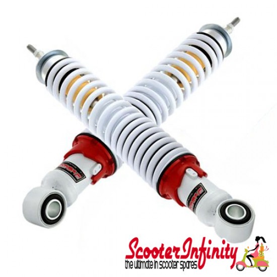 Shock Absorbers Rear (Pair) (Carbone) (White/Red) (Vespa GTS/GTS Super/GTV/GT 60/GT/GT L upto 2013)