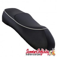 Seat Piaggio (Black, Trim: White) (Vespa GTS/GTS Super/GTV/GT)