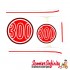 Sticker Decoration Trim for Vespa GTS Super 300 (red, Dragon 894,  red/white, 5-parts)