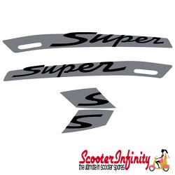 Sticker Decoration Trim PIAGGIO for Vespa GTS Super Sport 125 250 300 (light grey, lettering: dark grey, 4-parts, light grey) Sticker Decoration Trim PIAGGIO for Vespa GTS Super Sport 125 250 300 (light grey, lettering: dark grey, 4-parts, light grey)