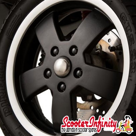 Wheel Nut / Stud Cover Vespa GTS (Black) (SET OF 10) Wheel Nut / Stud Cover Vespa GTS (Black) (SET OF 10)