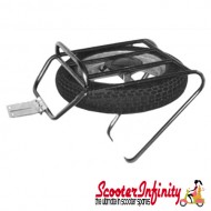 Carrier/Rack Rear Flat Spare Wheel (Chrome) (Lambretta GP LI SX) (Series 3 Only)
