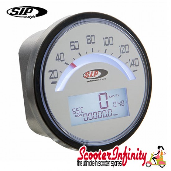 SIP Digital Speedo / Rev Counter *NEW V2.0* (White Face) (Lambretta LI 125/150 1?/2?/TV 175 1?) SIP Digital Speedo / Rev Counter *NEW V2.0* (White Face) (Lambretta LI 125/150 1?/2?/TV 175 1?)