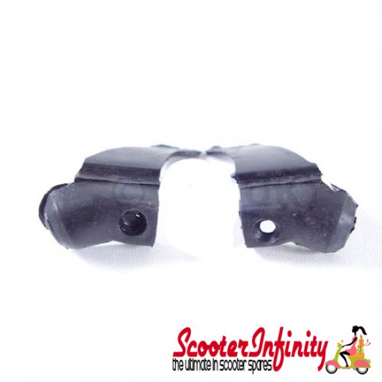 Legshield Shark Teeth Lambretta (Pair, Black Plastic - Indian Quality) (GP)