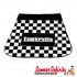 Mudflap Black & White Check Chequered (Lambretta Logo) (Universal Fitment)