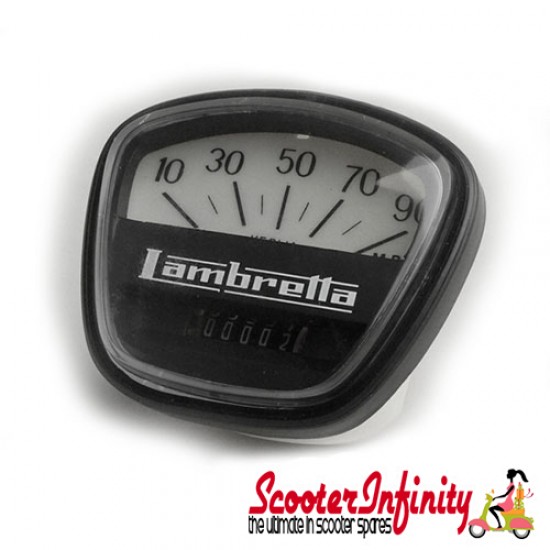 Speedometer Black Face 90MPH Lambretta (DL 200 / GP 200)