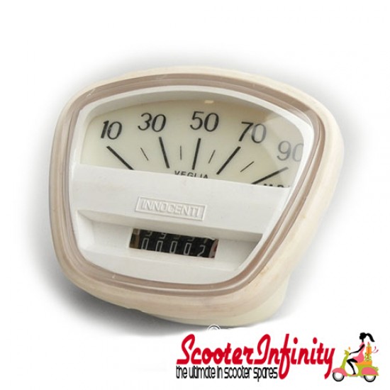 Speedometer White Face 90MPH Lambretta (SX200) Speedometer White Face 90MPH Lambretta (SX200)