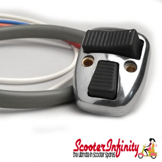 Switch Light Horn/Dip CASA (Black Buttons) Lambretta (GP 125-200)