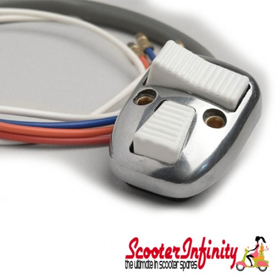 Switch Light Horn/Dip CASA (White Buttons) Lambretta (SX, TV)