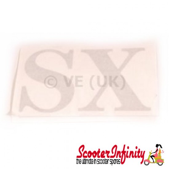 Badge Sticker SX (For Mod Flyscreen) (SILVER) (Lambretta SX)