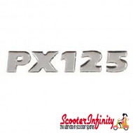 Badge Sidepanel "PX125" Chrome (adhesive, 129x24mm) (Vespa PX 125 ‘98-2010)
