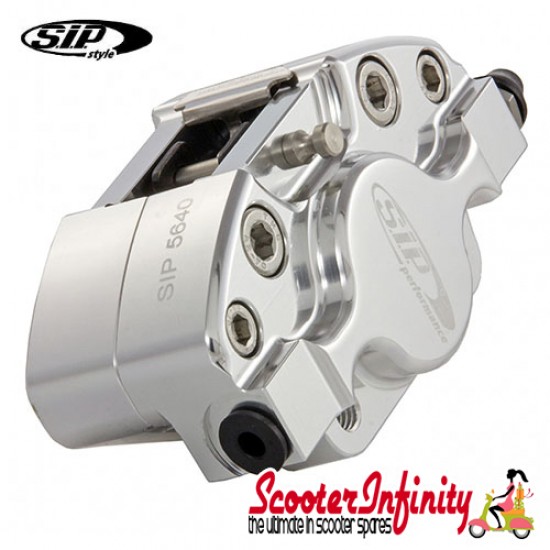Brake Caliper SIP (Aluminium, Anodised Silver) (Grimeca,`98/MY, front, LML, Vespa PX, T5, T5 Classic) (MMW Rear)