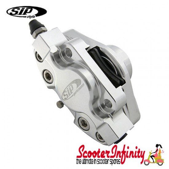 Brake Caliper SIP (Aluminium, Anodised Silver) (Grimeca,`98/MY, front, LML, Vespa PX, T5, T5 Classic) (MMW Rear)