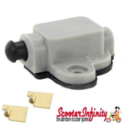 Switch Brake Light Vespa (w/o Battery, Grey) (25 VNB2-6/GT/GTR/Super/TS/150 VBB2/Super/Sprint/V/Rally) (Function: Opener) Switch Brake Light Vespa (w/o Battery, Grey) (25 VNB2-6/GT/GTR/Super/TS/150 VBB2/Super/Sprint/V/Rally) (Function: Opener)
