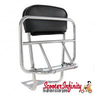 Carrier/Rack Rear Backrest/Folding (Chrome) (Vespa/Lambretta)