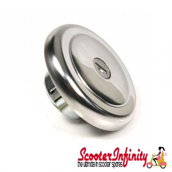 Fuel Petrol Tank Cap Chrome (Lockable) (Vespa PX) Fuel Petrol Tank Cap Chrome (Lockable) (Vespa PX)