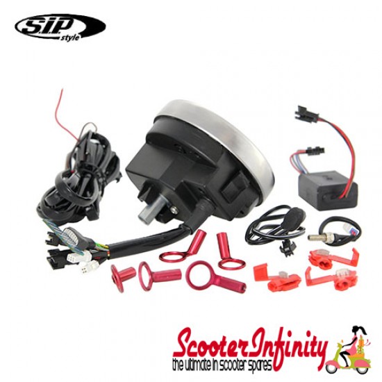 SIP Digital Speedo / Rev Counter *NEW V2.0* (Black Face) (Vespa PX/MY/T5 Classic) SIP Digital Speedo / Rev Counter *NEW V2.0* (Black Face) (Vespa PX/MY/T5 Classic)