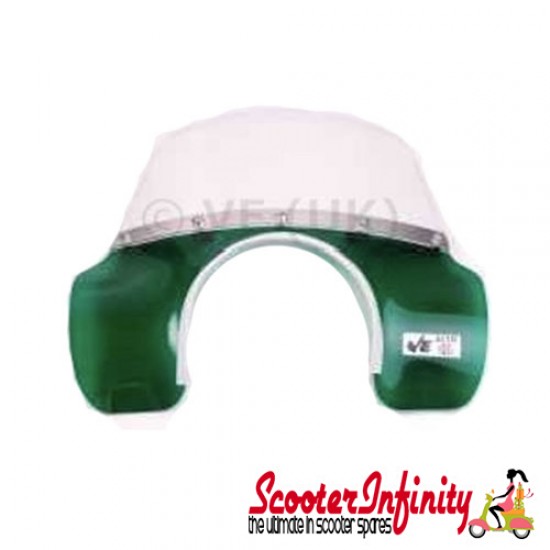 Flyscreen Windshield Mod (Transparent Green) (Vespa LML, Vespa E, Vespa EFL 1984-87, T5 Classic)