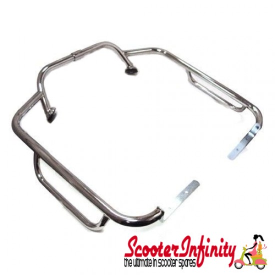 Crashbars Front Legshield Chrome (CUPPINI) (2-parts, additional drilling necessary) (LML, Vespa & Lambretta - Universal)