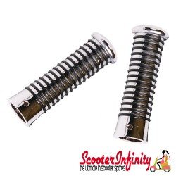 Handlebar Twist Grips (Sundance) Chrome/Black (Vespa PX/T5/MY)
