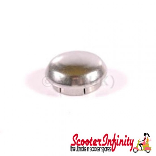 Hub Nut Cap Cover / Wheel Centre Front/Rear (Stainless Steel) (36mm) (P Range & PX Early, PX125-200, MY, Rally, T5)