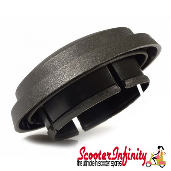 Hub Nut Cap Cover / Wheel Centre Brake Drum (Plastic, Dark Grey) (36MM) (Vespa PX80-150X/PX80-200E /Lusso/`98/MY/`11/T5/Cosa)