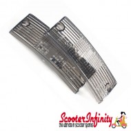 Indicator Lens Kit PIAGGIO (Front, Smoked / Black) (Vespa  PX80-200/PE/Lusso/T5)