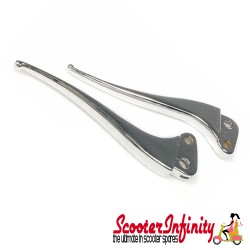 Levers Brake & Clutch (Chrome Tiny Ball) (Drum Brake Front) (Vespa Rally/PX80-200/PE /Lusso)