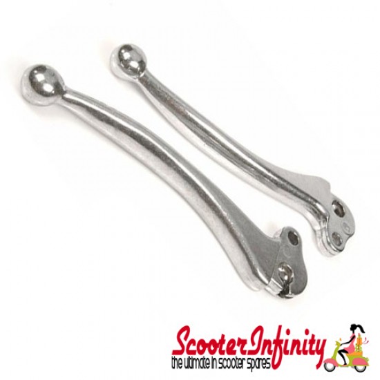 Levers Brake & Clutch (Aluminium) (Drum Brake Front) (Large Ball, 145mm) (Vespa P80-150X/PX80 -200E/Lusso 1?/P150S/P200E /PX80-200/PE/Lusso/T5)