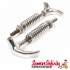 Side Panel Handles / Lock Lever engine side & spare (Pair, aluminium polished) (Vespa 125 TS/160 GS/180 SS /Rally/P80-150X/PX80- 150X /PX80-200E/P200E/P150S)