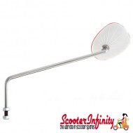Mirror Standard BUMM left (kidney shape, 100x75 mm white/ red edge, stem length 280mm) (All Classic Vespa Models) (Vespa PX, T5 Classic) Mirror Standard BUMM left (kidney shape, 100x75 mm white/ red edge, stem length 280mm) (All Classic Vespa Models) (Vespa PX, T5 Classic)