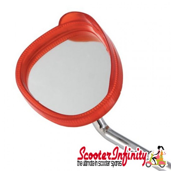 Mirror Standard BUMM left (kidney shape, 100x75 mm white/ red edge