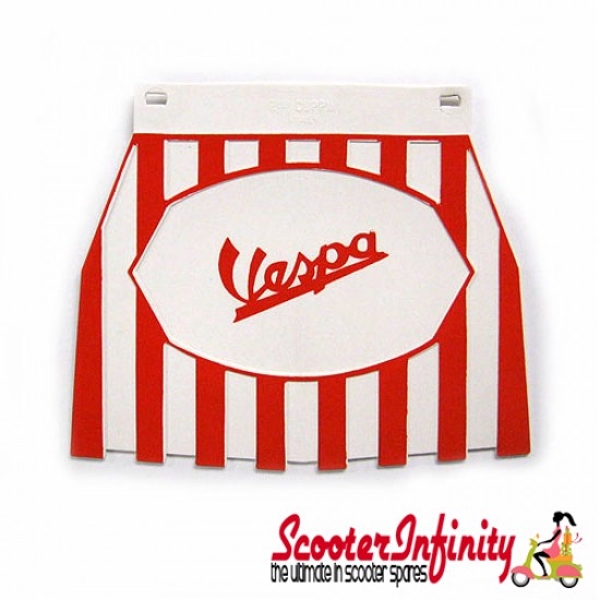 Mudflap Vespa (Red Stripes) (Universal Vespa Fitment)