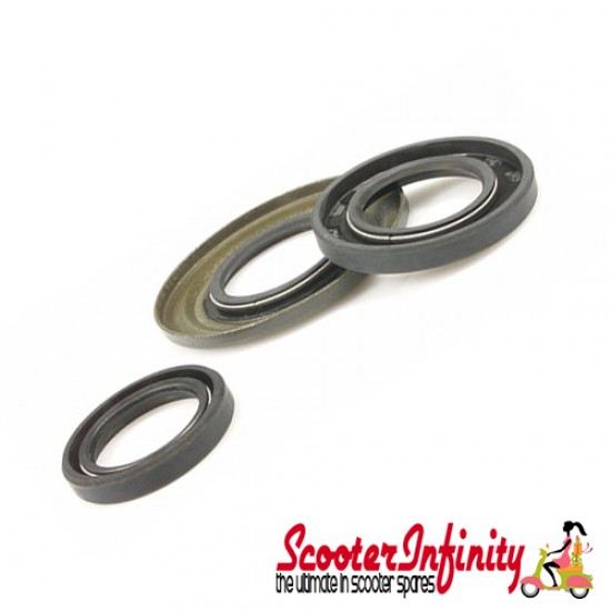 Oil Seal Kit Set Engine (24x35x6/ 31x62,1x6/ 27x47x6 mm, blue/blue/blue seal metal) (Vespa GTR125, Rally 200, P125-150X, P200E, PX 125-200E) Oil Seal Kit Set Engine (24x35x6/ 31x62,1x6/ 27x47x6 mm, blue/blue/blue seal metal) (Vespa GTR125, Rally 200, P125-150X, P200E, PX 125-200E)