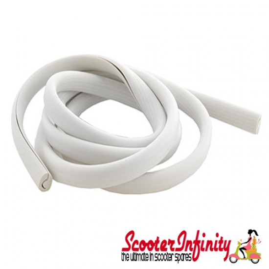 Legshield Rubber Trim (1650mm) (Rubber) (White) (Vespa PX/T5/MY)