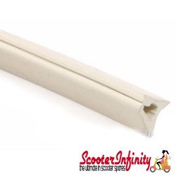 Glovebox / Toolbox Rubber Trim (White 10 mm, 1700 mm) (Vespa  125 TS/160 GS/180 SS/Rally /PX80-200/PE/Lusso/`98/MY/T5 )