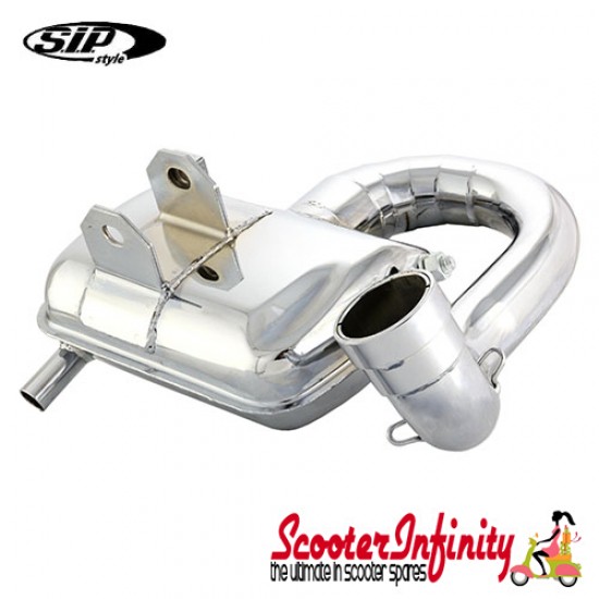 Exhaust SIP Road 2 Chrome (with Enlarge 5 Section Downpipe) (Vespa 200 Rally, P200E, PX200E)