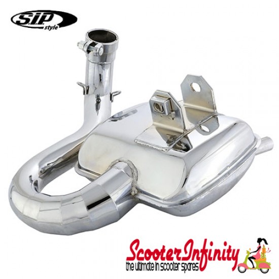 Exhaust SIP Road 2 Chrome (with Enlarge 5 Section Downpipe) (Vespa 200 Rally, P200E, PX200E)