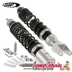 Shock Absorber SIP Performance V2 Adjustable PAIR (Silver/Black) (Vespa P, PX, T5)