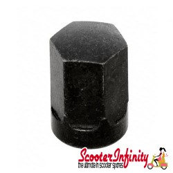 Nut Hexagonal (For SIP Tubeless Rim) (Black Nut, x1) (Vespa or Lambretta)