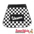 Mudflap Black & White Check Chequered (Vespa Logo) (Universal Fitment)