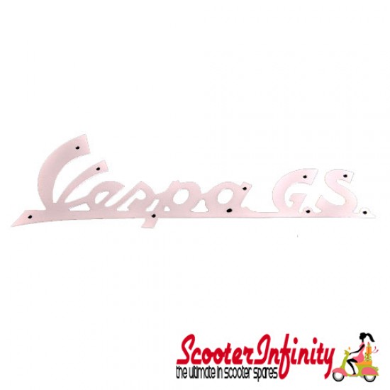 Badge Vespa GS Thin Script Legshield (Silver) Badge Vespa GS Thin Script Legshield (Silver)