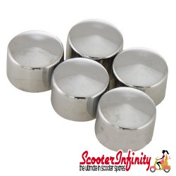 Wheel Nut / Stud Cover Vespa GTS Front/Rear (Chrome) (SET OF 5)
