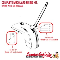 Mudguard Front Fixing Kit (Vespa PX, T5)